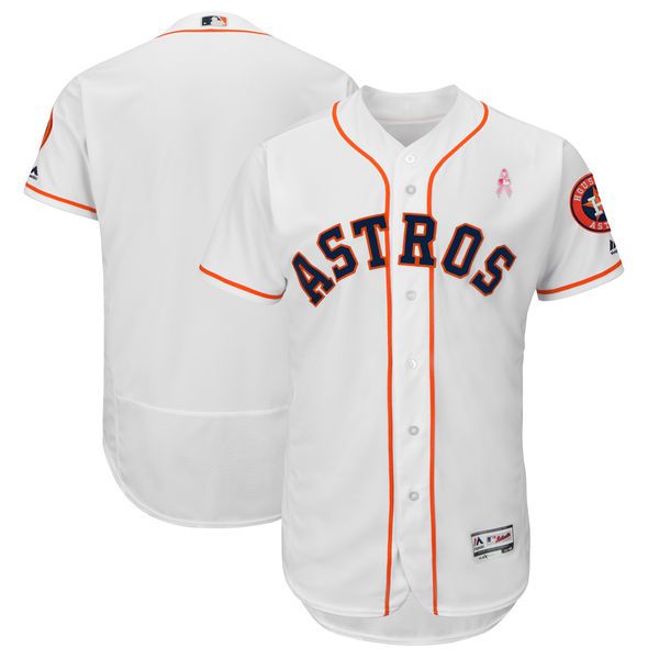 Men Houston Astros Blank White Mothers Edition MLB Jerseys